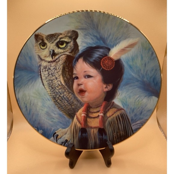 The Unbranded Brand Other - Pride of America's Indians - Collector Plate by Perillo "SMALL & WISE"-1986 Deco